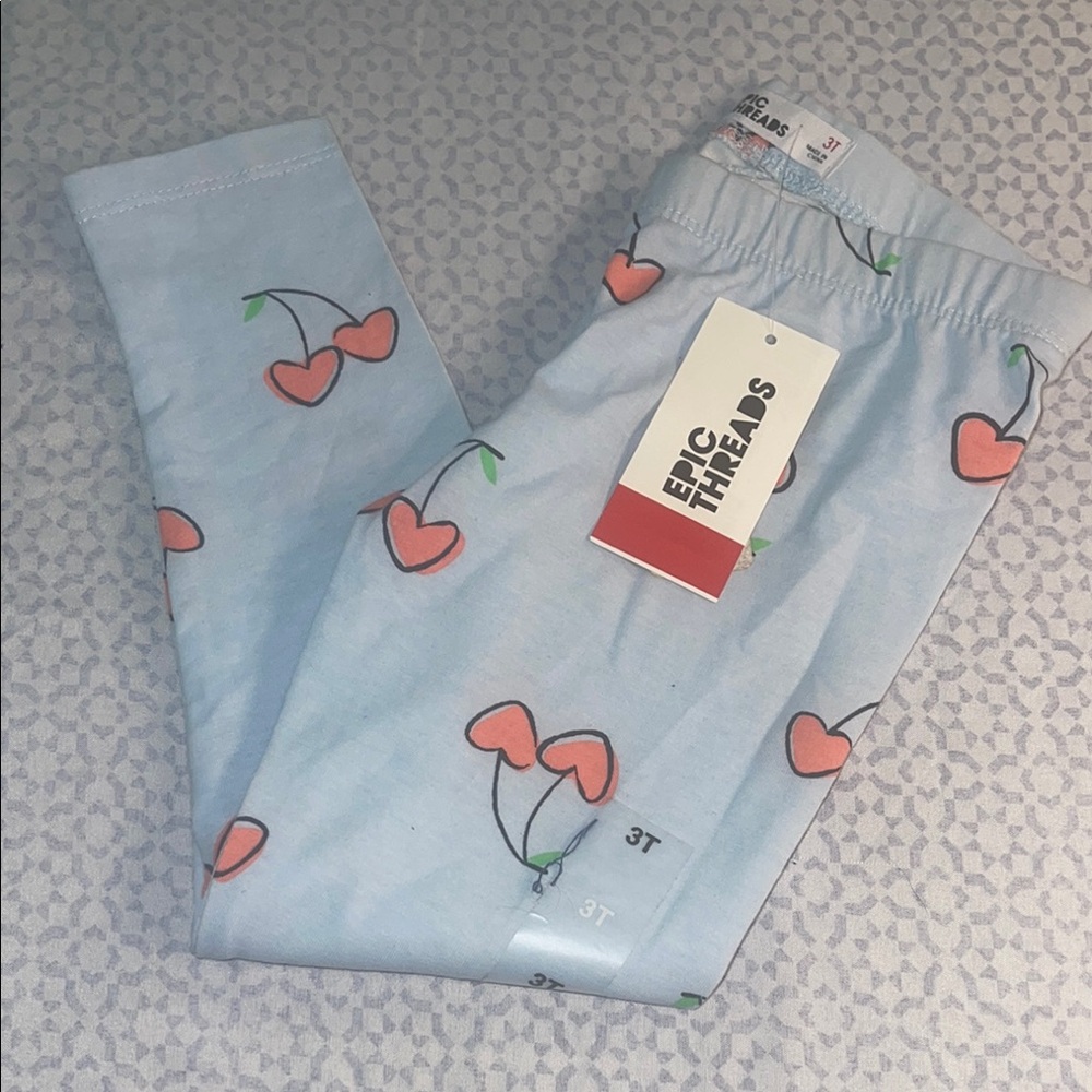 Epic Threads Kids Cherry Print Leggings - Blue